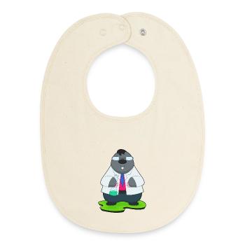 Mole Scientist Test Tube Laboratory - Baby Organic Bib - soft Ecru - Front