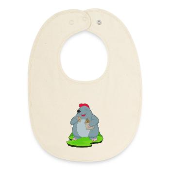 Pain de taupe - Bavoir bébé bio - écru doux - Devant