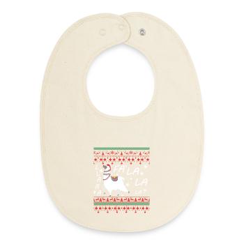 Lama Hässlicher Weihnachtspullover - Baby Organic Lätzchen - Natur - Vorne