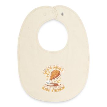 Lifeshort Chicken Lover Fried Food - Baby Organic Bib - soft Ecru - Front