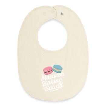 Macaron French Desserts - Baby Organic Bib - soft Ecru - Front