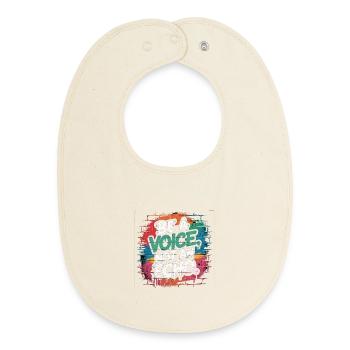Be a Voice – Mutmacher Spruch im Retro Style - Baby Organic Lätzchen - Natur - Vorne