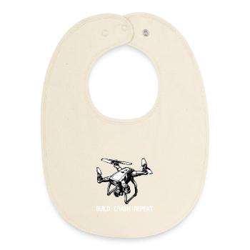 Drohne Build Crash Repeat Geschenk - Baby Organic Lätzchen - Natur - Vorne