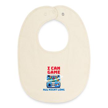 I Can Game All Night Long Retro Gaming - Baby Organic Lätzchen - Natur - Vorne