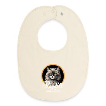 Ragdoll Katzenportrait Kreis - Baby Organic Lätzchen - Natur - Vorne