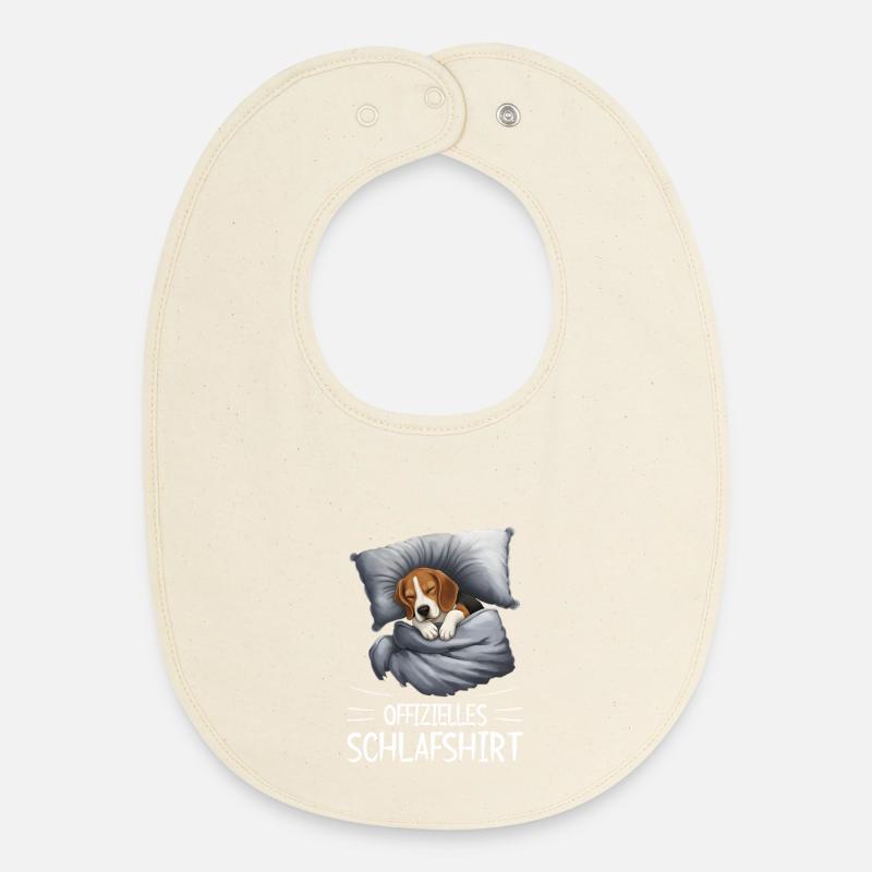 Beagle Chemise de nuit Couverture câline - Bavoir bébé bio - écru doux