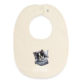 Chemise de nuit officielle Boston Terrier Chien - Bavoir bébé bio - écru doux - Devant