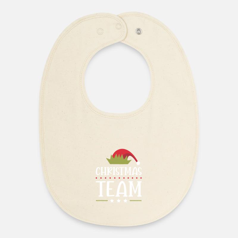 Noël de l’équipe Weihnachten - Bavoir bébé bio - écru doux