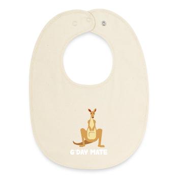 Kangaroo G'DAY Mate Shirt - Baby Organic Bib - soft Ecru - Front