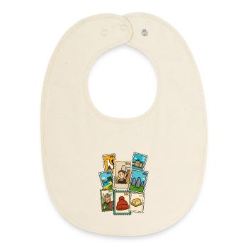 Timbres Bretons Bretagne Fierté BZH Histoire - Bavoir bébé bio - écru doux - Devant