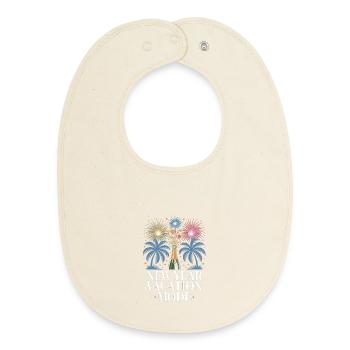 New Year Vacation Mode - Baby Organic Bib - soft Ecru - Front