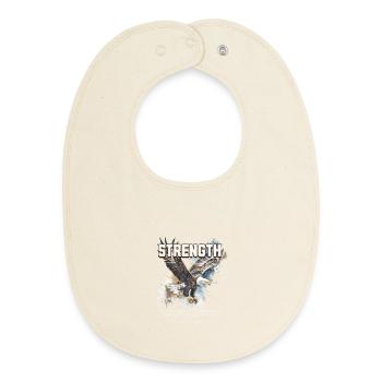 Force Aigle Foi Isaïe 40 29 Courage - Bavoir bébé bio - écru doux - Devant