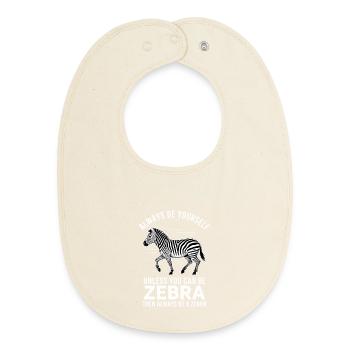 Zebra Spruch Lustiges Zebra Geschenk - Baby Organic Lätzchen - Natur - Vorne