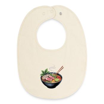 Ramen bowl with lamb and lime - Baby Organic Bib - soft Ecru - Front