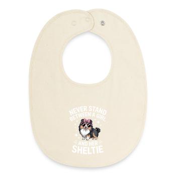 Sheltie Sprüche Lustige Sheltie Geschenk - Baby Organic Lätzchen - Natur - Vorne
