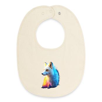 Polarfuchs Schneefuchs Eisfuchs Süßer Weißer Fuchs - Baby Organic Lätzchen - Natur - Vorne