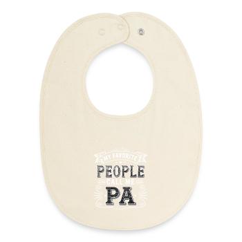 Favorite People Call Me PA - Baby Organic Bib - soft Ecru - Front