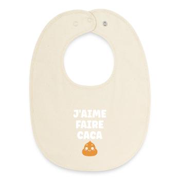 Poo - Baby Organic Bib - soft Ecru - Front