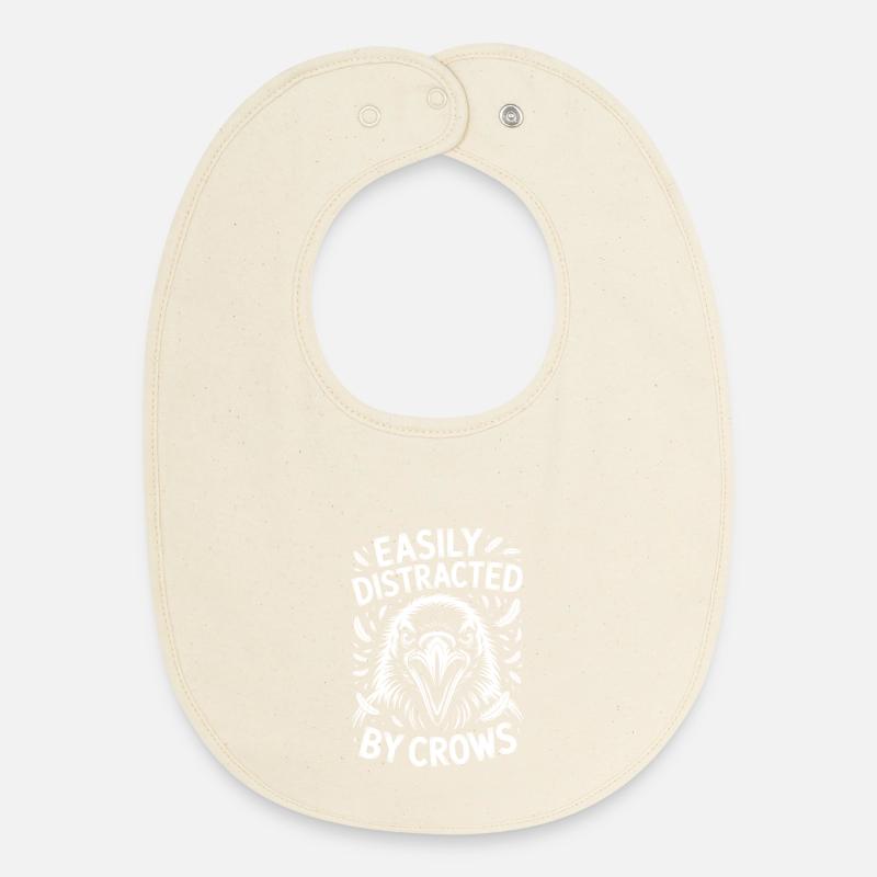 Corbeaux disant Corbeau Drôle de cadeau de corbeau - Bavoir bébé bio - écru doux