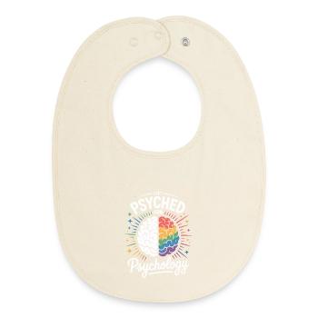 Psychedelic Psychology Brain - Baby Organic Bib - soft Ecru - Front