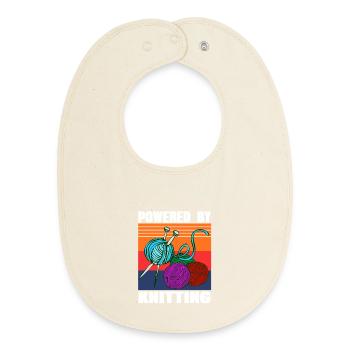 Powered by Knitting Retro Yarn Pride Look - Baby Organic Lätzchen - Natur - Vorne