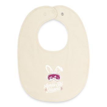 Apres Ski Haserl Hüttengaudi Skifahrerin Skihaserl - Baby Organic Lätzchen - Natur - Vorne