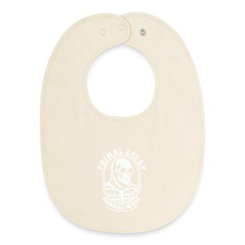 Skeleton Crest T-shirt - Baby Organic Bib - soft Ecru - Front