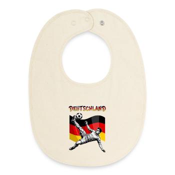 Fußball Deutschland Flagge Fallrückzieher - Baby Organic Lätzchen - Natur - Vorne
