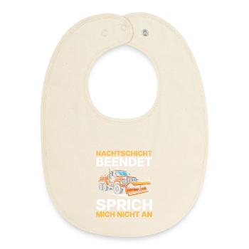 Winterdienst NACHTSCHICHT BEENDET Lustiges - Baby Organic Lätzchen - Natur - Vorne