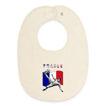 Fußball Frankreich Flagge Fallrückzieher - Baby Organic Lätzchen - Natur - Vorne