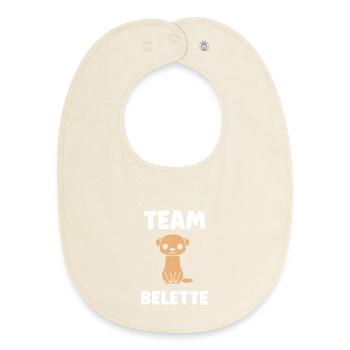 Team Belette - Bavoir bébé bio - écru doux - Devant