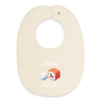 Initiative würfeln | Sushi Roll Wortwitz - Baby Organic Lätzchen - Natur - Vorne