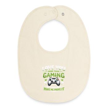 Humorisme drôle de joueur de console de jeu vidéo - Bavoir bébé bio - écru doux - Devant