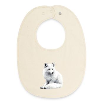 Renard des neiges - Bavoir bébé bio - écru doux - Devant
