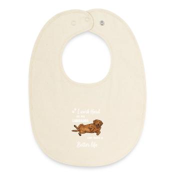 Déclaration du propriétaire d’un vrai labrador amoureux - Bavoir bébé bio - écru doux - Devant