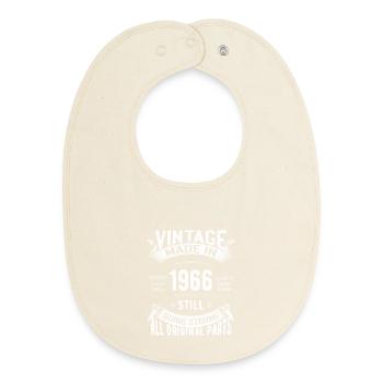 Vintage 1966 toujours en bonne vie - Bavoir bébé bio - écru doux - Devant