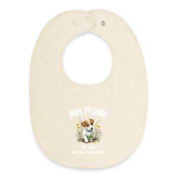 Jack Russell Hundepyjama-Humor - Baby Organic Lätzchen - Natur - Vorne