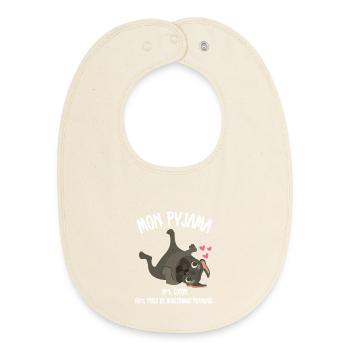 Pyjama Chien Bouledogue Français Humour - Bavoir bébé bio - écru doux - Devant