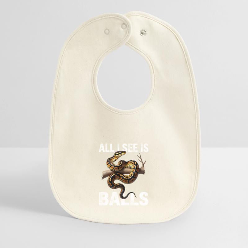 King Python Snakes Lover Terrarium Python Baby Organic Bib