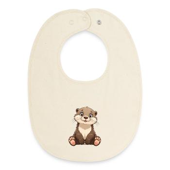 Héroïne Câlin Vipère Renifle - Bavoir bébé bio - écru doux - Devant
