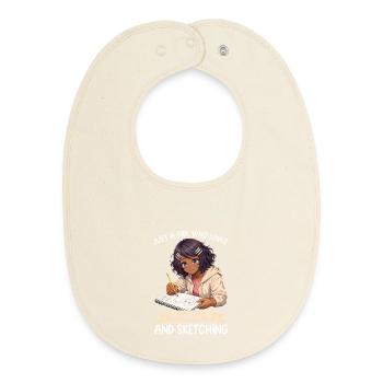 Nur Ein Mädchen, Das Anime Liebt Und Afro Zeichnet - Baby Organic Lätzchen - Natur - Vorne