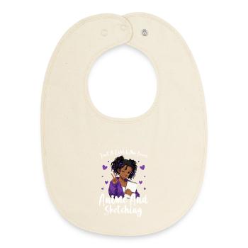 Nur Ein Mädchen, Das Anime Liebt Und Afro Zeichnet - Baby Organic Lätzchen - Natur - Vorne