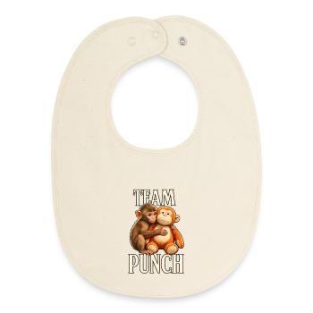 Monkey Punch Baby Graphic Little Punch Big Love - Bavoir bébé bio - écru doux - Devant