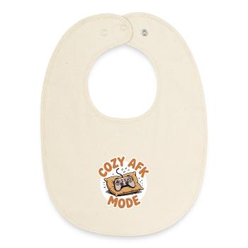 Snuggle Mode | Gamer Couch Gaming - Baby Organic Bib - soft Ecru - Front