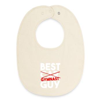 Best Gymnast Guy Funny Athletics Slogan - Baby Organic Bib - soft Ecru - Front