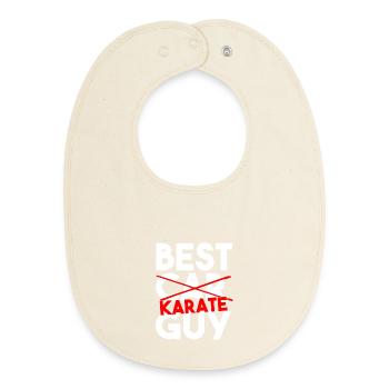 Karate Heartbeat Pulse Martial Arts Silhouette - Baby Organic Bib - soft Ecru - Front