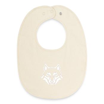 Geometrischer Wolf Kopf – Tribal Tier - Baby Organic Lätzchen - Natur - Vorne