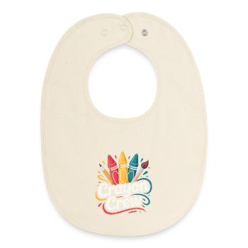 Crayon Crew Color Explosion - Baby Organic Bib - soft Ecru - Front