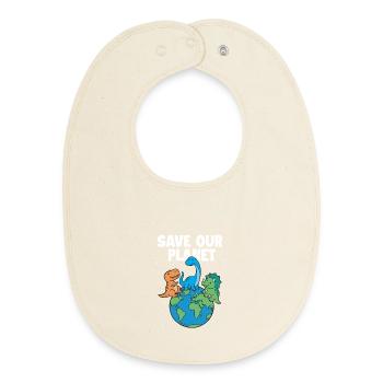 Sauver notre planète Climat Environnement - Bavoir bébé bio - écru doux - Devant