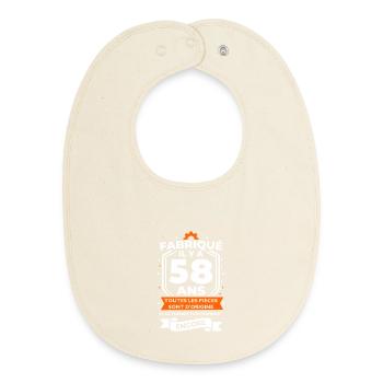 Fabrication vintage 58 ans - Origine - Bavoir bébé bio - écru doux - Devant